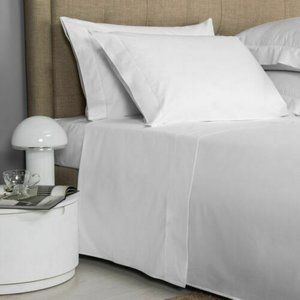 FRETTE LUXURY PERCALE QUEEN 4 PC SHEET SET WHITE